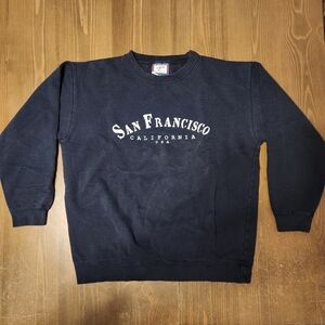 Vintage San Francisco California USA Sweatshirt Navy Blue Womens Size Medium